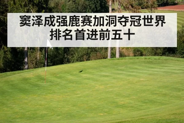 窦泽成强鹿赛加洞夺冠世界排名首进前五十